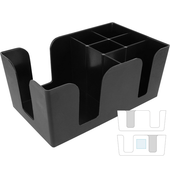 Organizador de Bar Preto Plástico Organizador de Bar Preto Plástico